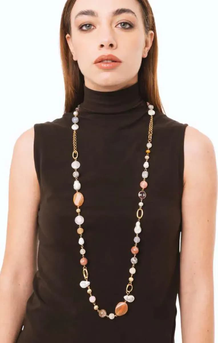 Collana lunga con pietre in acrilico | MYA ACCESSORIES in prodotto You Store - Messina, commercioVirtuoso.it