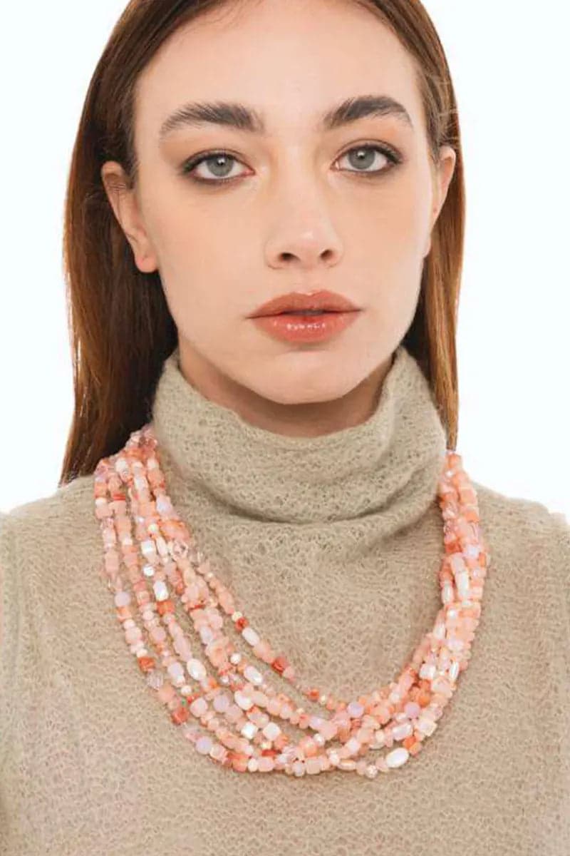 Collana girocollo multilinee con pietre | MYA ACCESSORIES in prodotto You Store - Messina, commercioVirtuoso.it