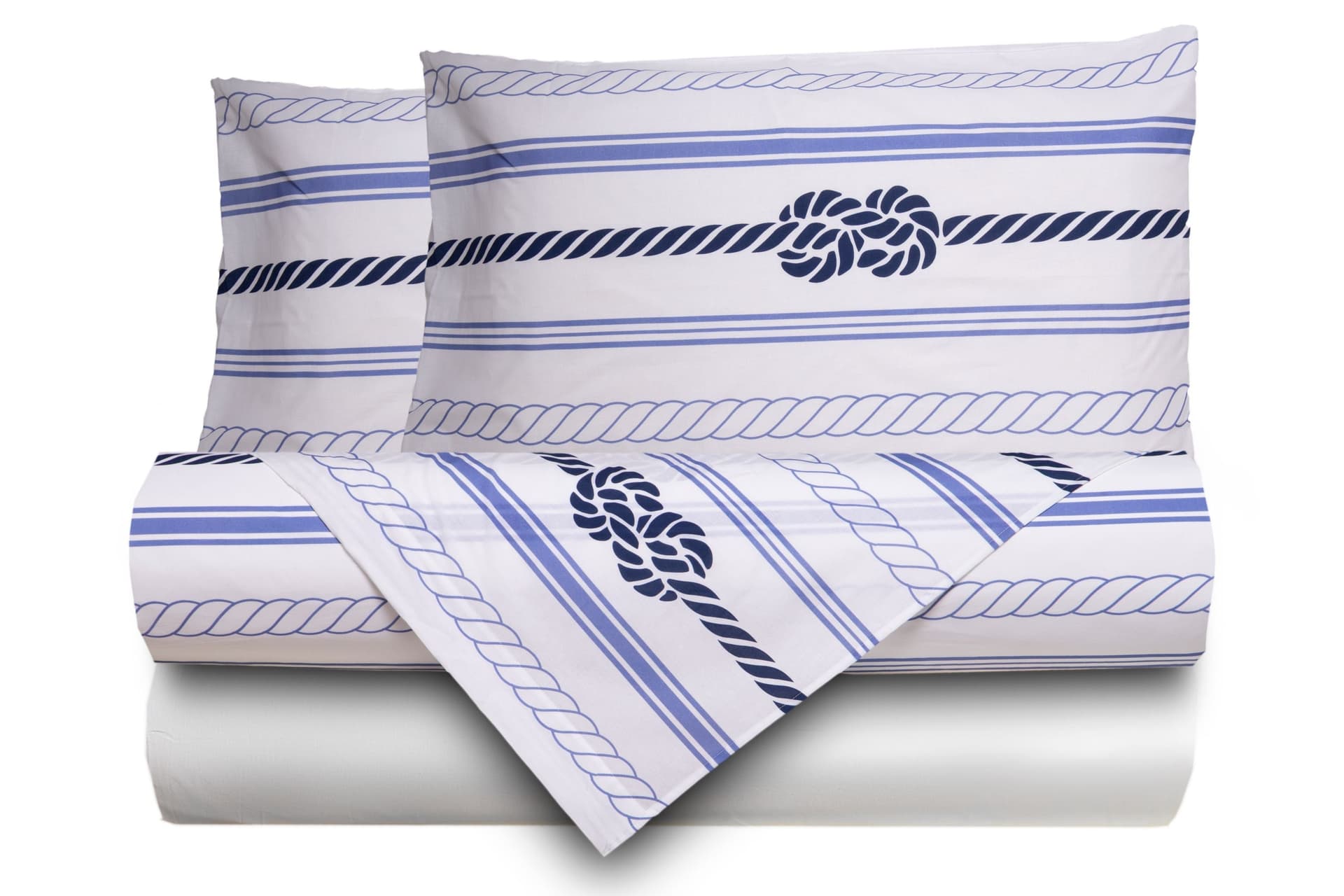 Completo letto lenzuola federe bifaccia double face stampa digitale in cotone made in italy NODI / BIANCO in Set di lenzuola e federe Vanita di raso - Sesto San Giovanni, commercioVirtuoso.it