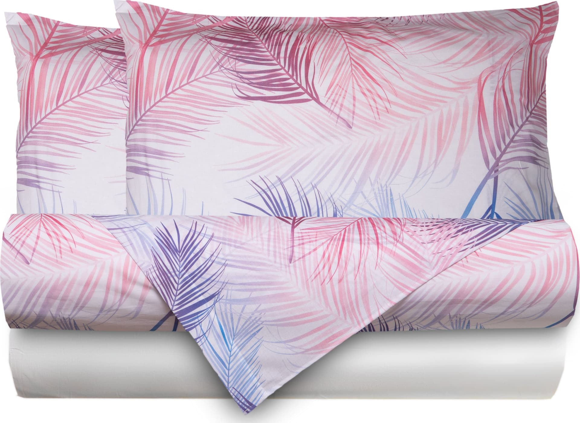 Completo letto lenzuola federe bifaccia double face stampa digitale in cotone made in italy FELCI MULTICOLOR/BIANCO in Set di lenzuola e federe Vanita di raso - Sesto San Giovanni, commercioVirtuoso.it