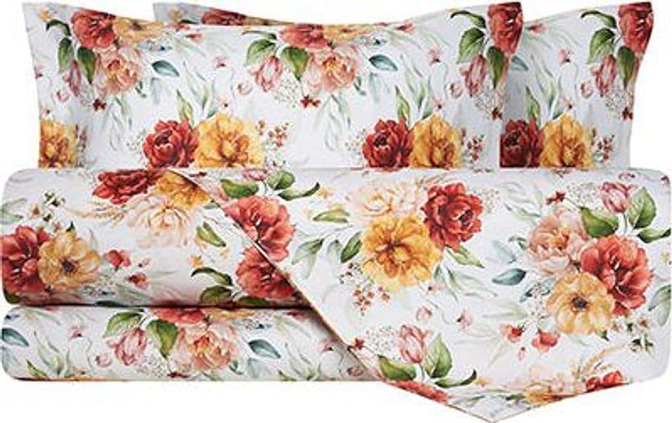 Completo letto lenzuola stampato stampa fantasia in raso di puro di cotone made in Italy Matrimoniale Sara in Set di lenzuola e federe Vanita di raso - Sesto San Giovanni, commercioVirtuoso.it