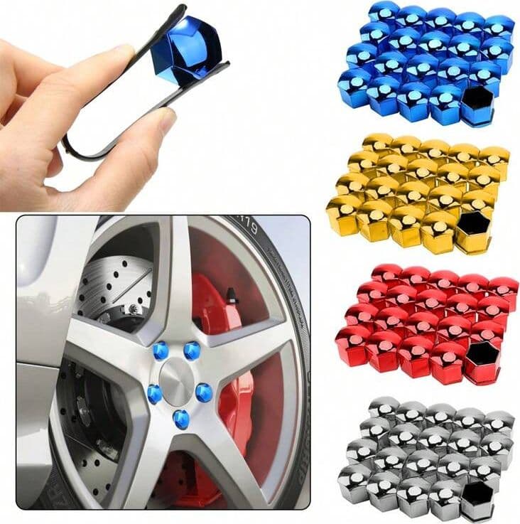 X20 COPRIBULLONI 17MM COPRI DADI TAPPI CAPPUCCIO PER RUOTE AUTO ARGENTO CROMATO UNIVERSALI in Copridadi e copribulloni Solgeny - Besate, commercioVirtuoso.it