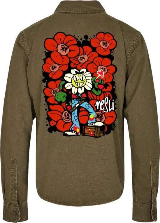 Camicia Military Green 100% Cotone in collaborazione tra Horda Brand & Nesli - Horda Brand Streetwear