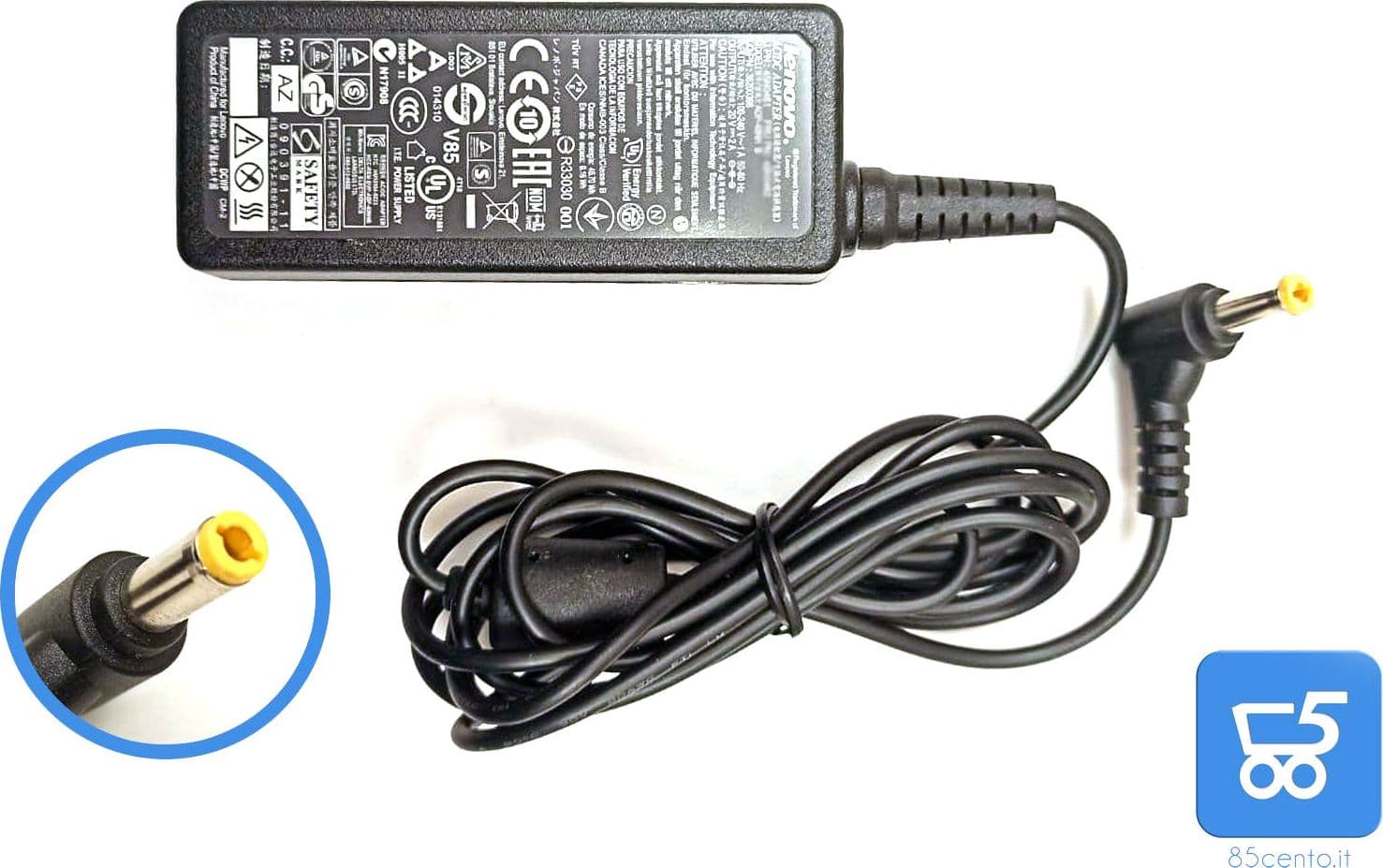 Caricatore Alimentatore Lenovo originale per Notebook o Portatili di altri Marchi da 40W 20V 2A Spinotto 5,5*2,5mm ADP-40NHB - Ricondizionato in 85cento.it - Potenza, commercioVirtuoso.it