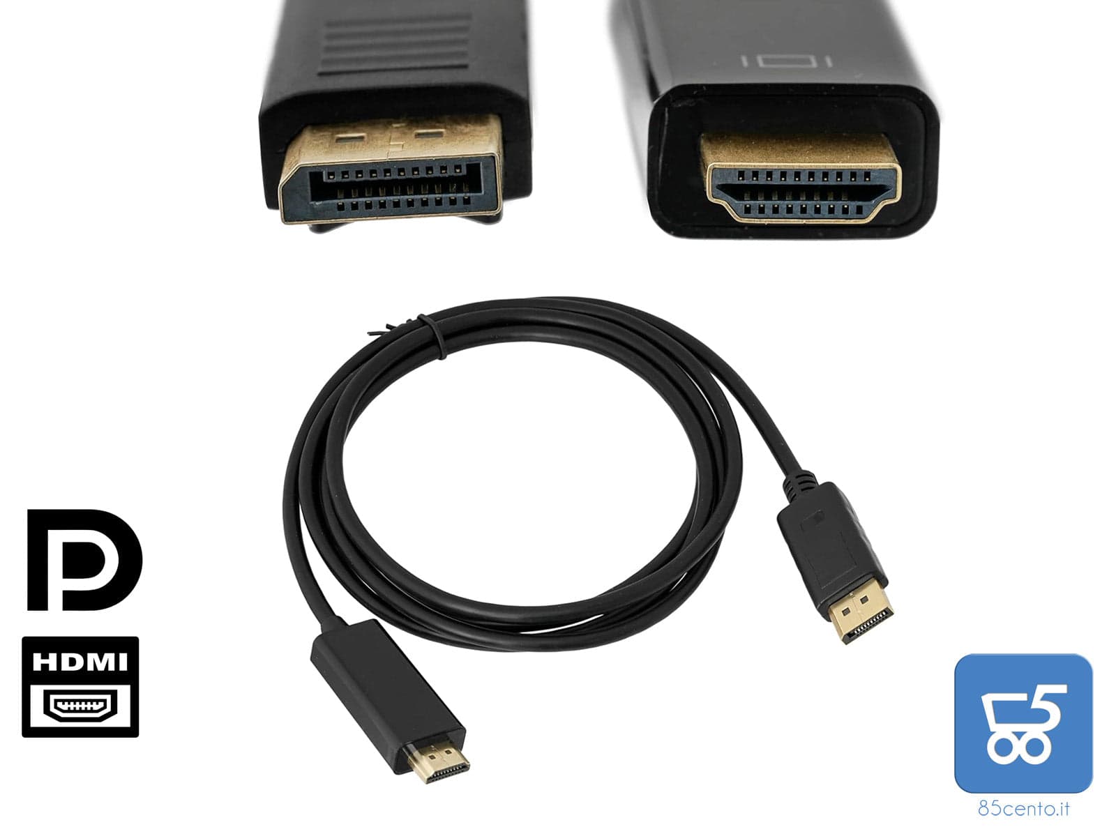 Cavo DisplayPort 2k 4k Ultra HD Maschio Maschio da 3 Metri DP Display Port to HDMI per Computer Notebook Audio e Video Lungo in 85cento.it - Potenza, commercioVirtuoso.it