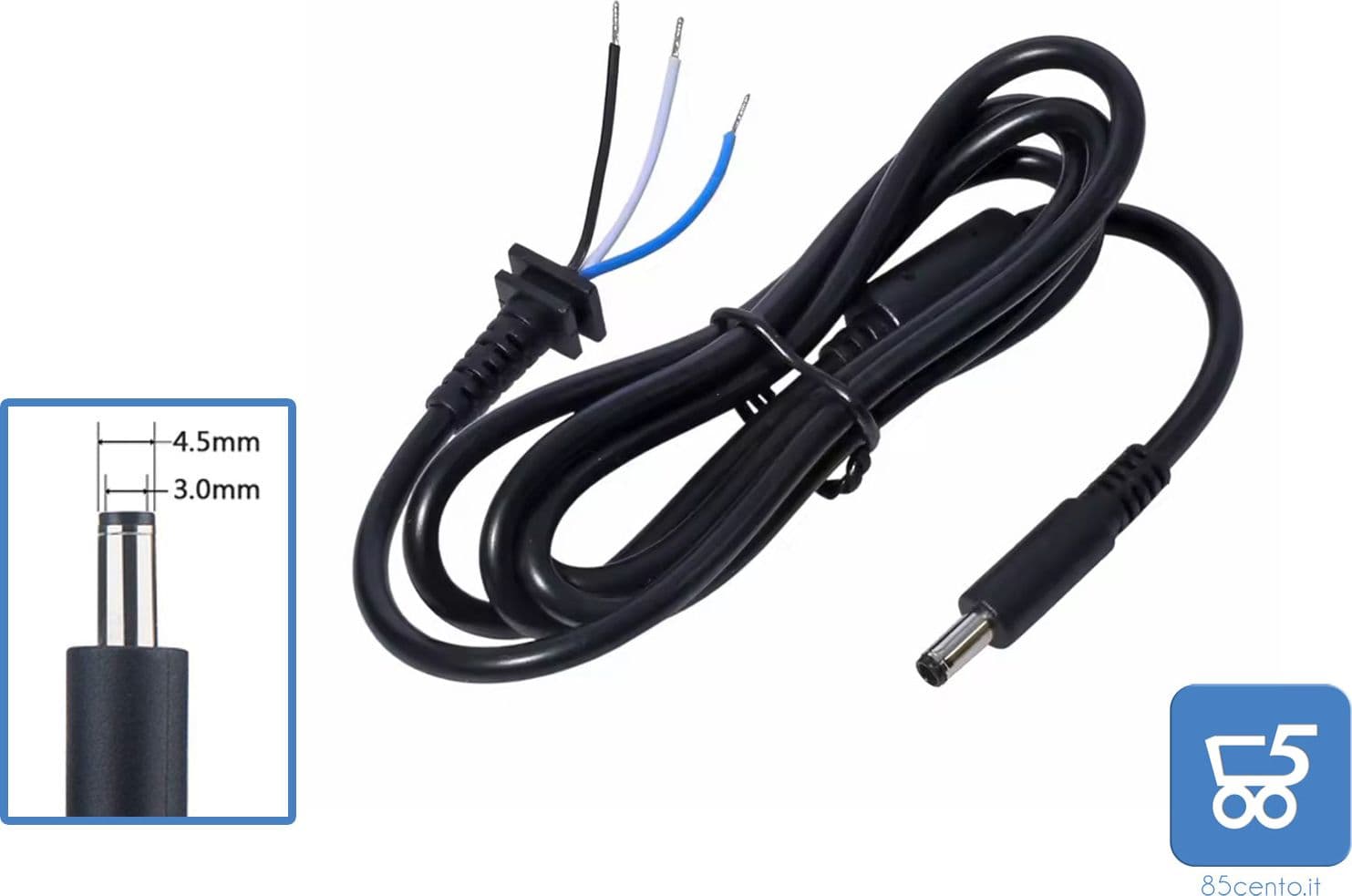 Cavo di Alimentazione Ricambio Alimentatore Connettore 4,5x3,0mm per Notebook Dell XPS Precision Inspiron in 85cento.it - Potenza, commercioVirtuoso.it