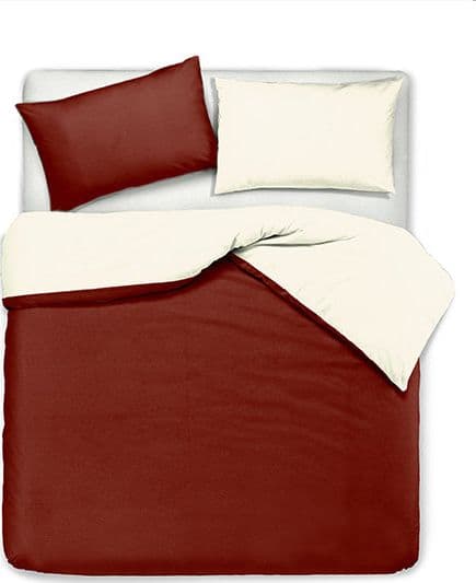 Set copripiumino federe letto bicolor double face parure copripiumino in cotone made in Italy NATURALE/BORDEAUX in Set copripiumini e federe Vanita di raso - Sesto San Giovanni, commercioVirtuoso.it