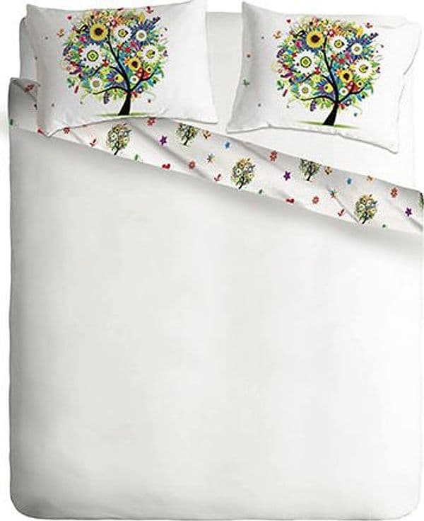 Parure letto lenzuola Cotone Tinta Unita Bianco e Federe Bifaccia 100% cotone made in Italy ALBERO FIORITO in Set di lenzuola e federe Vanita di raso - Sesto San Giovanni, commercioVirtuoso.it