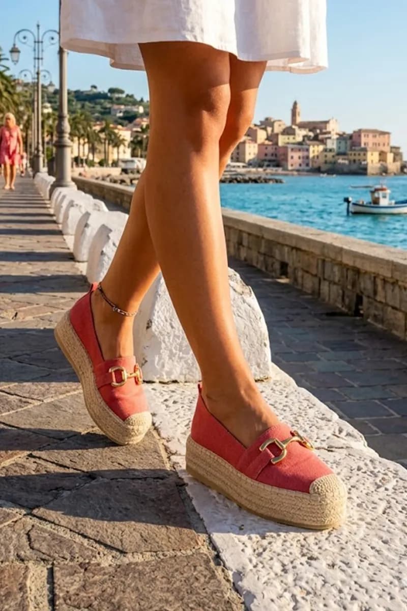 VERDE FASHION | Espadrilles flatform in tessuto in prodotto You Store - Messina, commercioVirtuoso.it