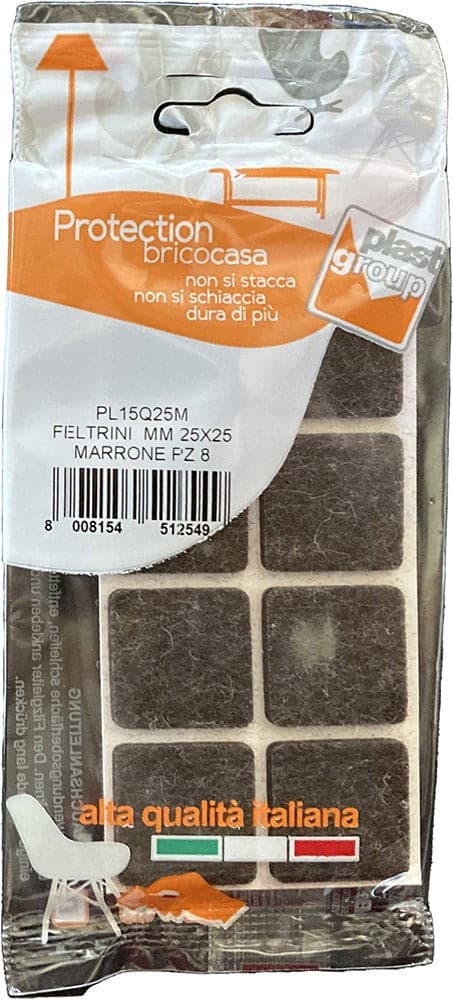 Feltrini Ades. Mm.25X25 Quadrato Marrone Pz 10 in Feltrini per mobili Ebricowill - Palermo, commercioVirtuoso.it