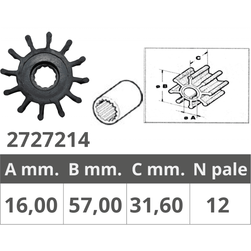 Girante Originale Jabsco 1210-0001P in Ancore Ebricowill - Palermo, commercioVirtuoso.it