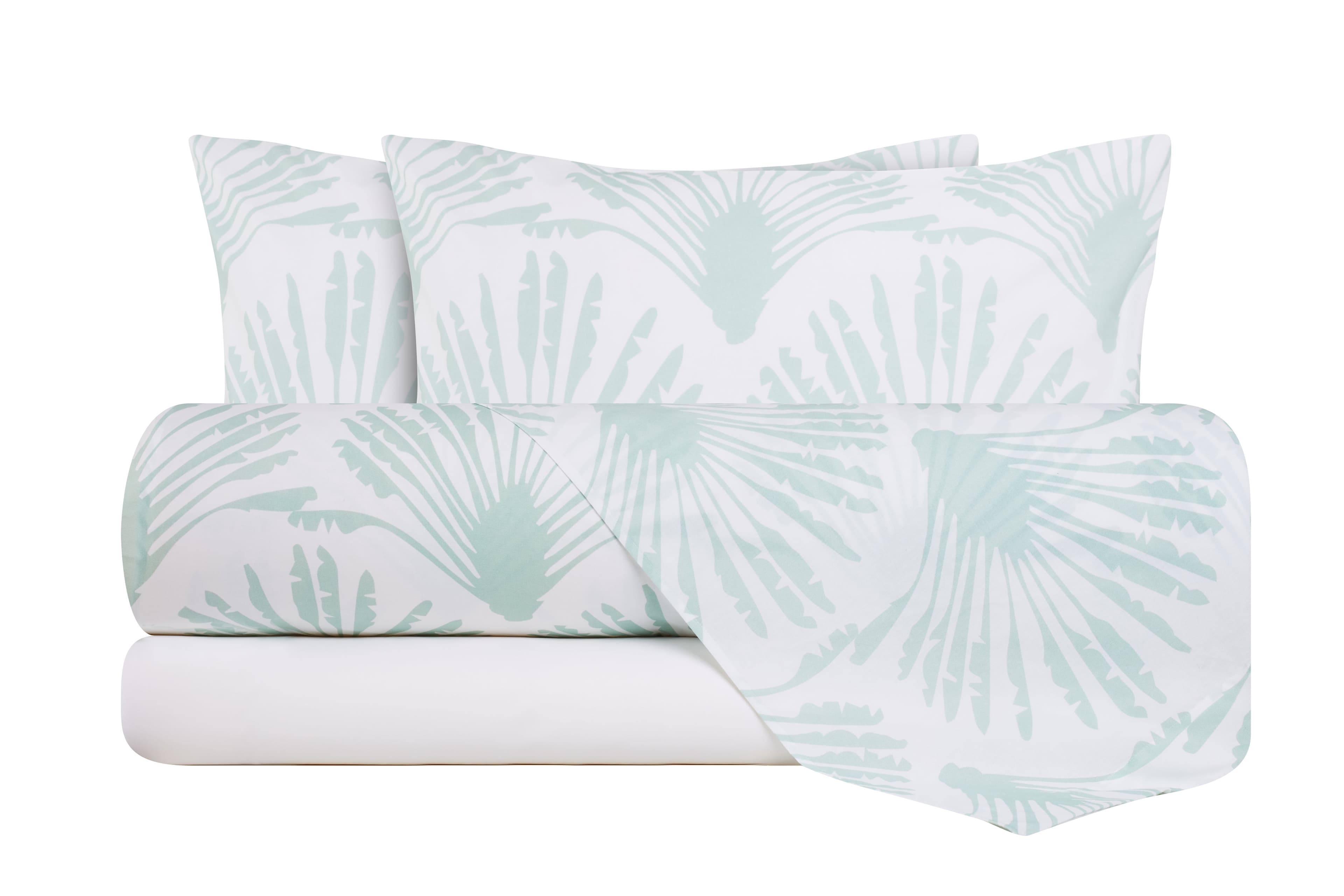 Completo letto lenzuola federe bifaccia double face stampa digitale in cotone made in italy VENTAGLI/BIANCO in Set di lenzuola e federe Vanita di raso - Sesto San Giovanni, commercioVirtuoso.it