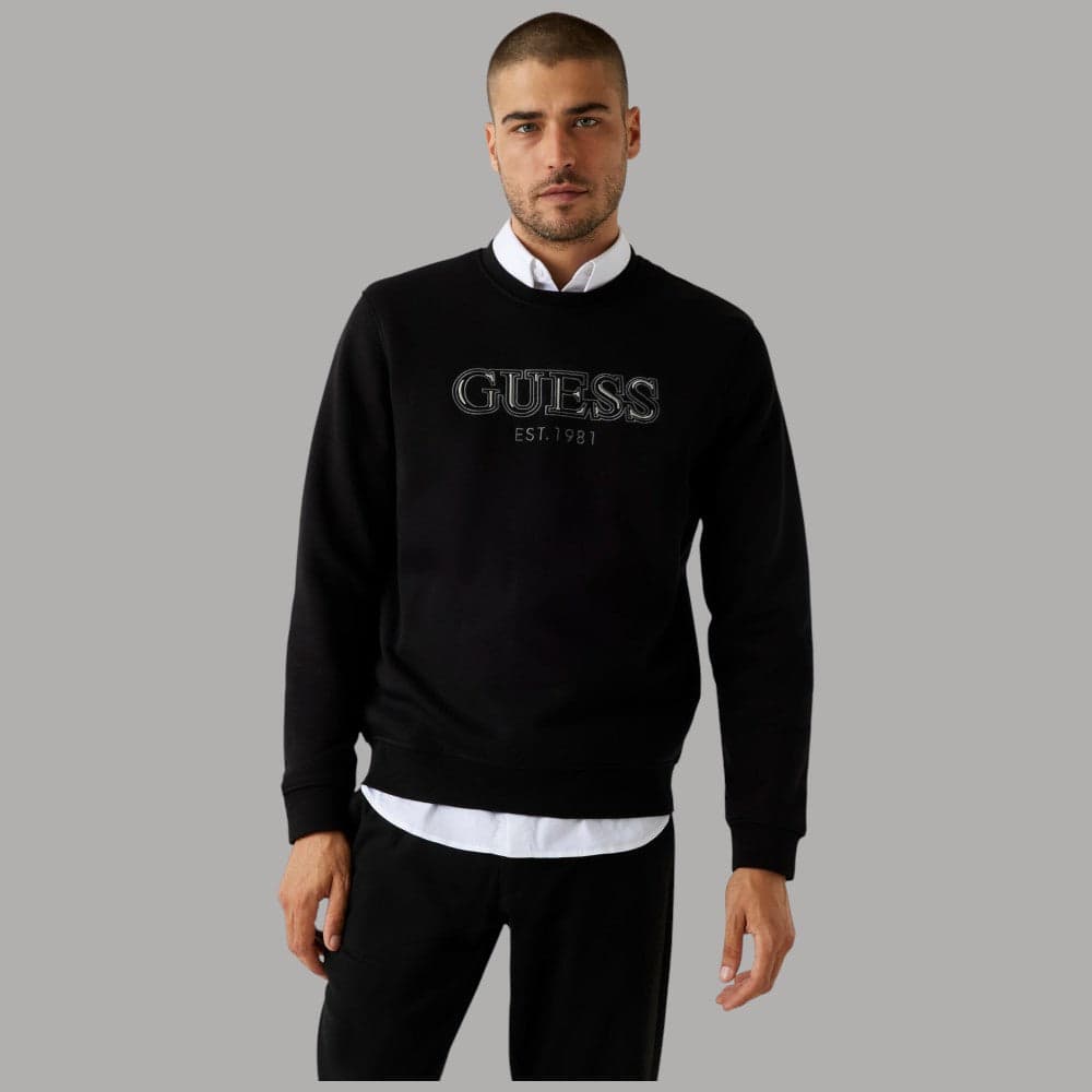 Guess felpa nera con logo M5BQ08 K9Z21 JBLK in Felpe con cappuccio Prodotti di Classe - Nocera Superiore, commercioVirtuoso.it
