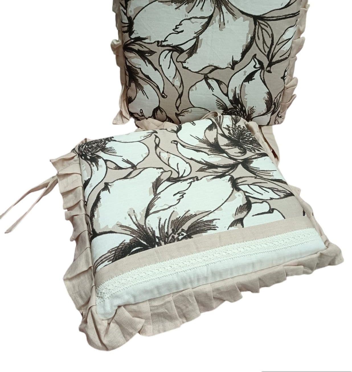 Coprisedia 40x40 Cotone e Lino Preziosa Rugiada con Frill in Fodere coprisedia The King Luxury - San Marcellino, commercioVirtuoso.it