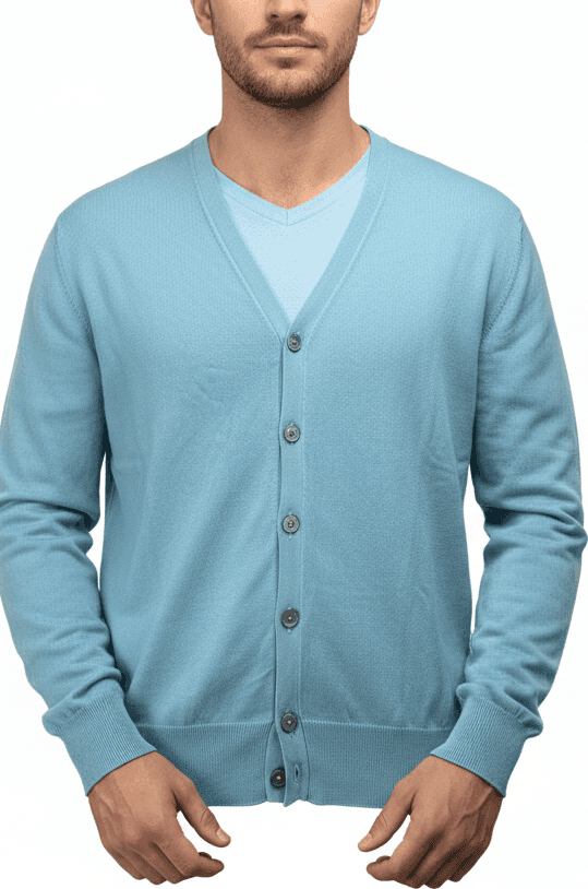 Cardigan uomo La Fileria - Bottoni Azzurro 100% Cotone Made in Italy in Cardigan Couture - Sestu, commercioVirtuoso.it
