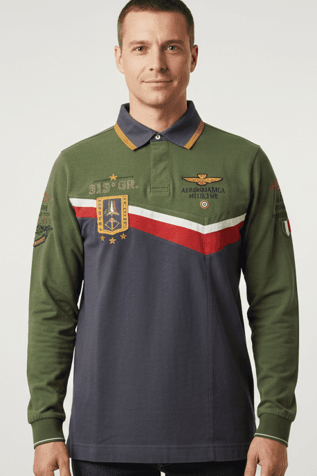 Polo uomo Aeronautica Militare - maniche lunghe in Polo Couture - Sestu, commercioVirtuoso.it