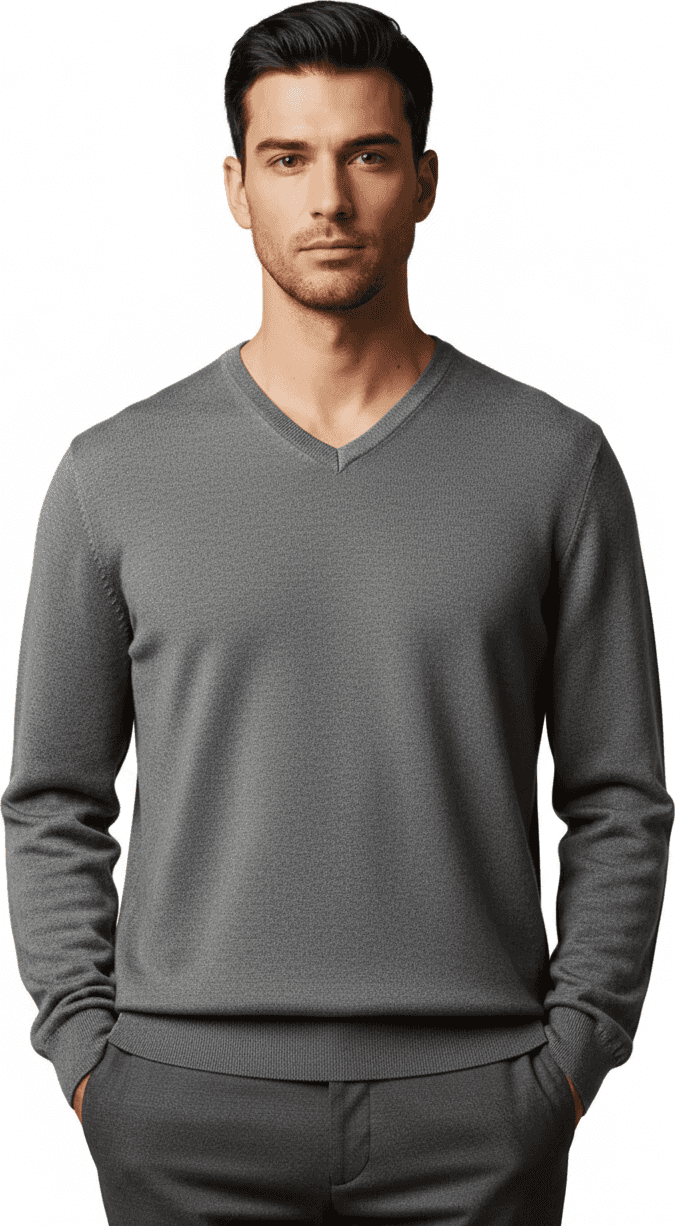 Maglia uomo Bramante - Scollo a V colore Grigio 100% Cotone Made in Italy in Maglie termiche Couture - Sestu, commercioVirtuoso.it