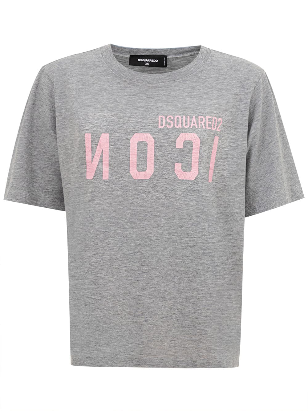 DSQUARED2 T-Shirt Grigio Melange con logo Dsquared2 Icon. da donna in T-shirt Drestige - Casamassima, commercioVirtuoso.it