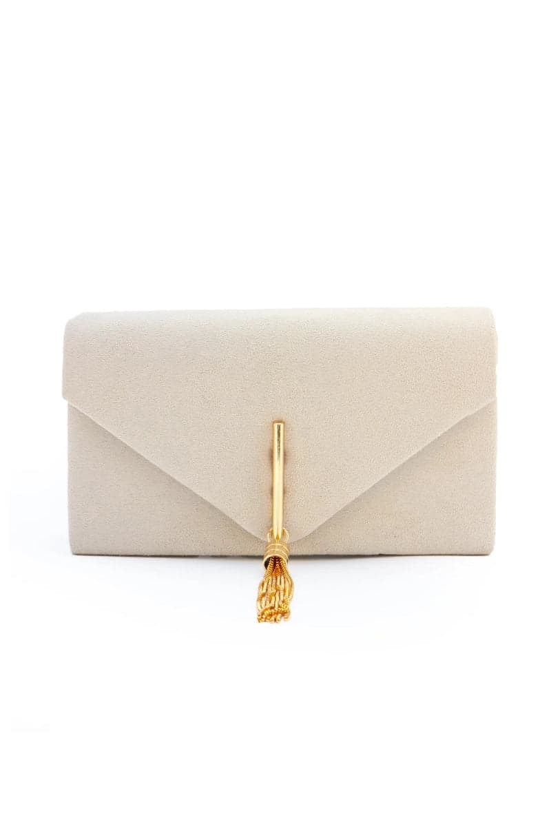 Pochette scamosciata chiusura pendente in Pochette e Clutch Leclaf - Napoli, commercioVirtuoso.it