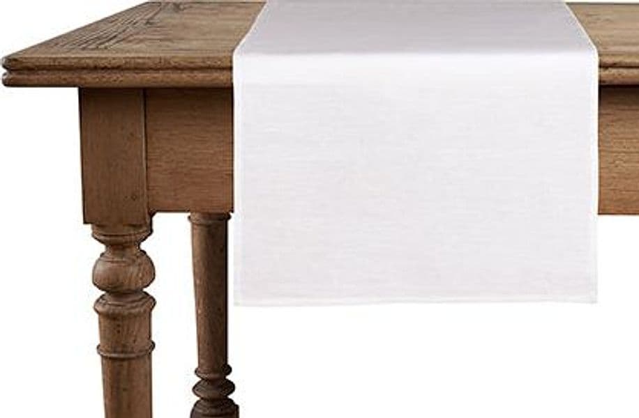 Runner da tavola in 100% puro lino lavato delavè stone washed morbido resistente elegante made in italy BIANCO in Runner Vanita di raso - Sesto San Giovanni, commercioVirtuoso.it