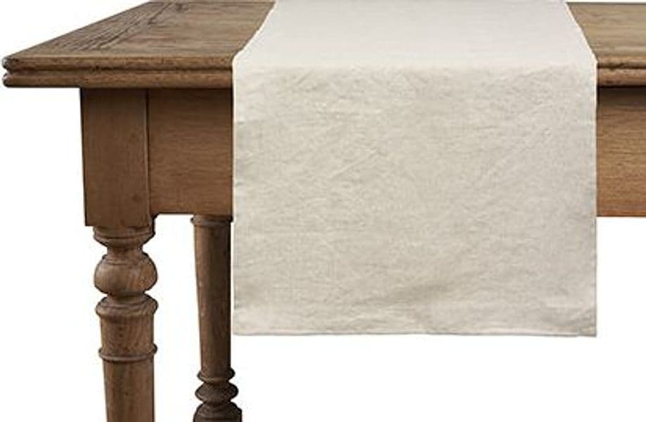Runner da tavola in 100% puro lino lavato delavè stone washed morbido resistente elegante made in italy BOLLITO in Runner Vanita di raso - Sesto San Giovanni, commercioVirtuoso.it
