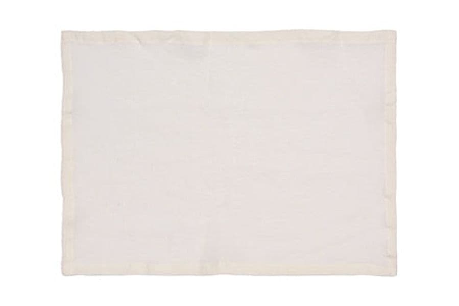 Set di 2 tovagliette americane coppia tovagliette 35 X 50 CM in 100% puro lino lavato delavè stone washed morbido resistente elegante made in italy AVORIO