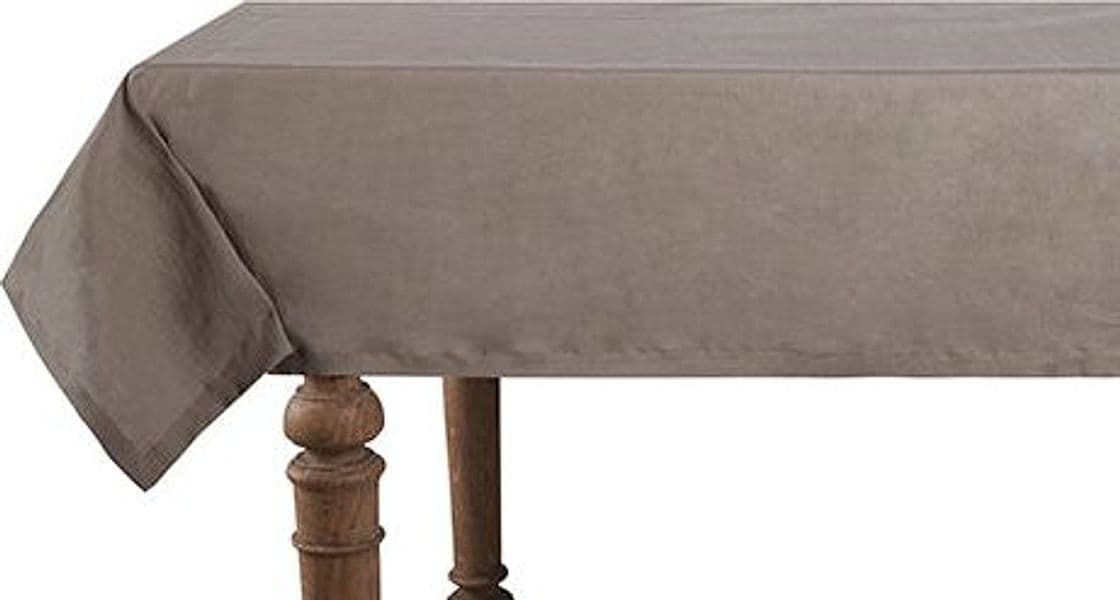 Tovaglia da tavola in 100% puro lino lavato delavè stone washed morbido resistente elegante made in italy TORTORA - Vanita di raso
