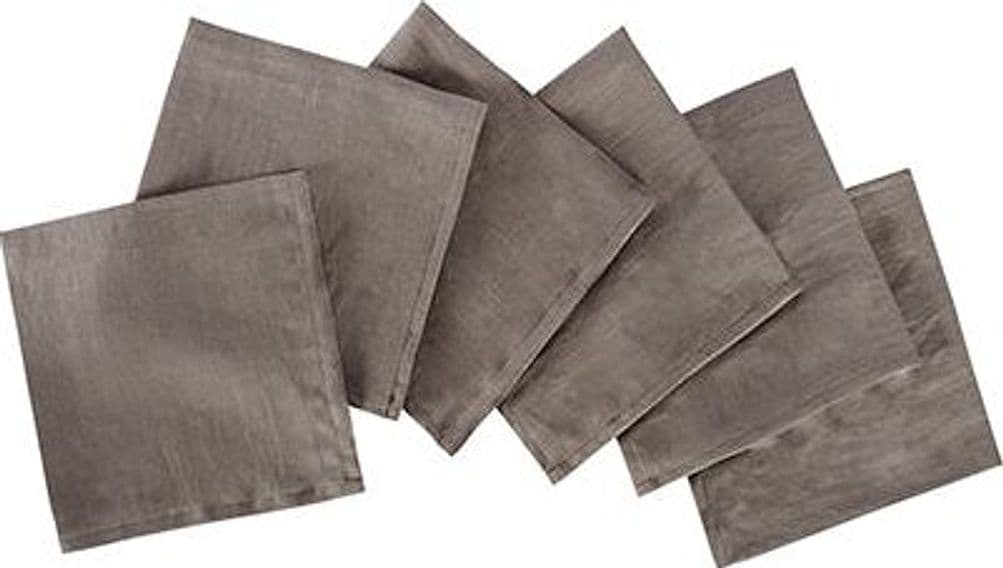 Set di 6 tovaglioli da tavola 45 X 45 CM in 100% puro lino lavato delavè stone washed morbido resistente elegante made in italy TORTORA - Vanita di raso