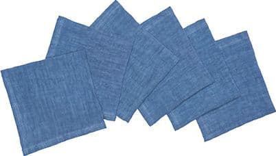 Set di 6 tovaglioli da tavola 45 X 45 CM in 100% puro lino lavato delavè stone washed morbido resistente elegante made in italy BLUETTE in Tovaglioli Vanita di raso - Sesto San Giovanni, commercioVirtuoso.it
