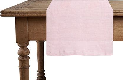Runner da tavola in 100% puro lino lavato delavè stone washed morbido resistente elegante made in italy ROSA in Runner Vanita di raso - Sesto San Giovanni, commercioVirtuoso.it