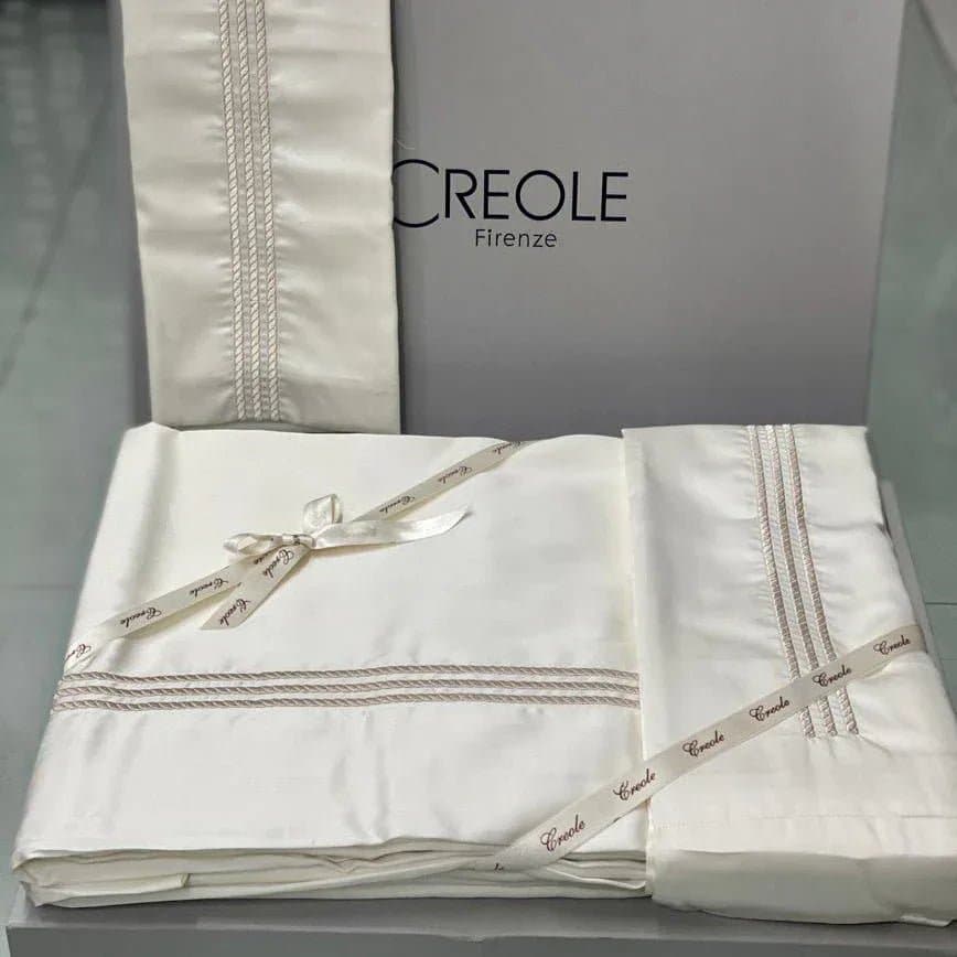 Completo Lenzuola Creole Firenze Thea Matrimoniale Percalle Cotone in Set di lenzuola e federe The King Luxury - San Marcellino, commercioVirtuoso.it
