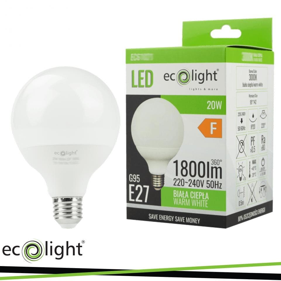 Lampada Globo Led G95 E27 20W 3000K 1800Lm in Lampadine a LED Ebricowill - Palermo, commercioVirtuoso.it