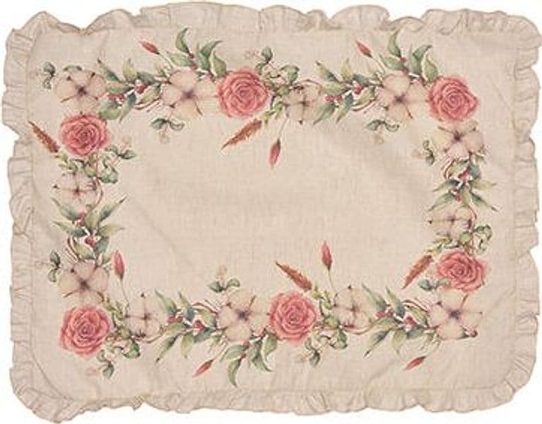 Set di 2 tovagliette americane colazione con decorazione frou frou coppia tovagliette 35 X 50 CM in misto lino stampa floreale fiori morbide resistenti eleganti made in italy FIOR DI COTONE in Tovagliette Vanita di raso - Sesto San Giovanni, commercioVirtuoso.it