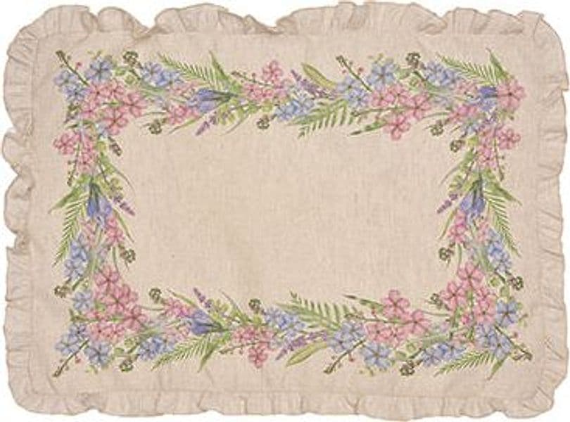 Set di 2 tovagliette americane colazione con decorazione frou frou coppia tovagliette 35 X 50 CM in misto lino stampa floreale fiori morbide resistenti eleganti made in italy FIORI DI CAMPO in Tovagliette Vanita di raso - Sesto San Giovanni, commercioVirtuoso.it