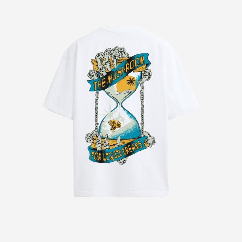 Maglietta T-shirt Mushrooms For Liquid Dreams White in Ginevra Glad Store - Genova, commercioVirtuoso.it
