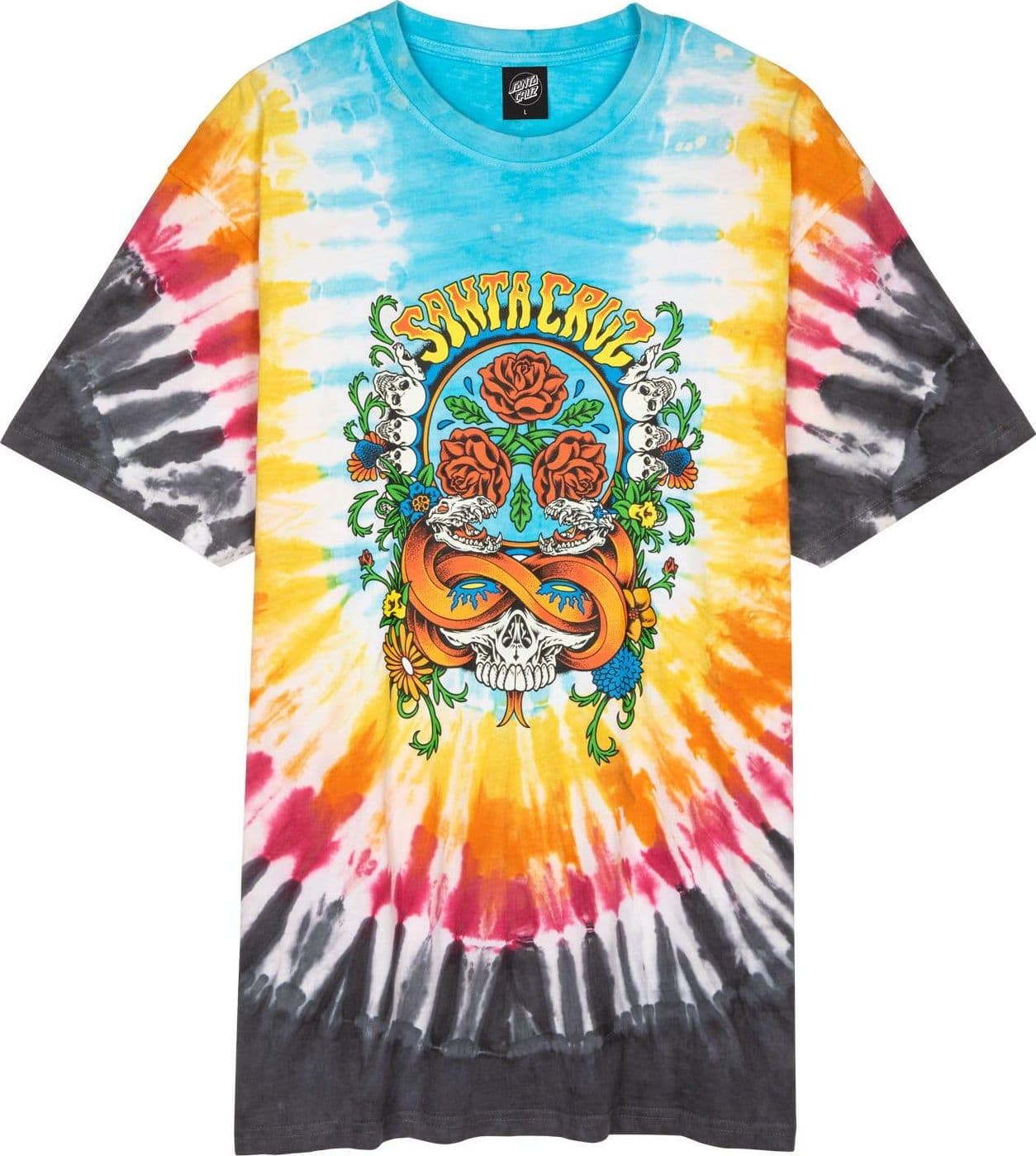 Maglietta T-shirt Santa Cruz Dressen Rose Crew black rainbow