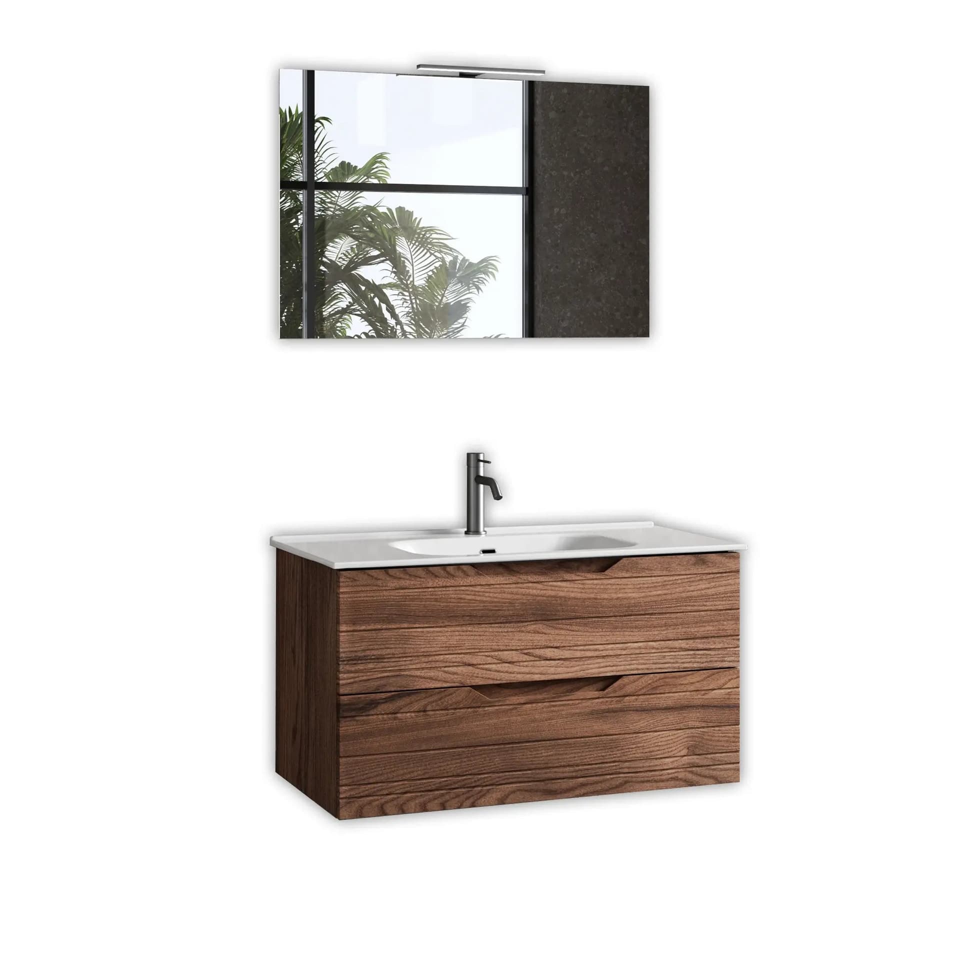 Composizione Bagno Sospesa 100cm - Solmira in Mobiletti con lavabo Shopbagno.it - Roma, commercioVirtuoso.it
