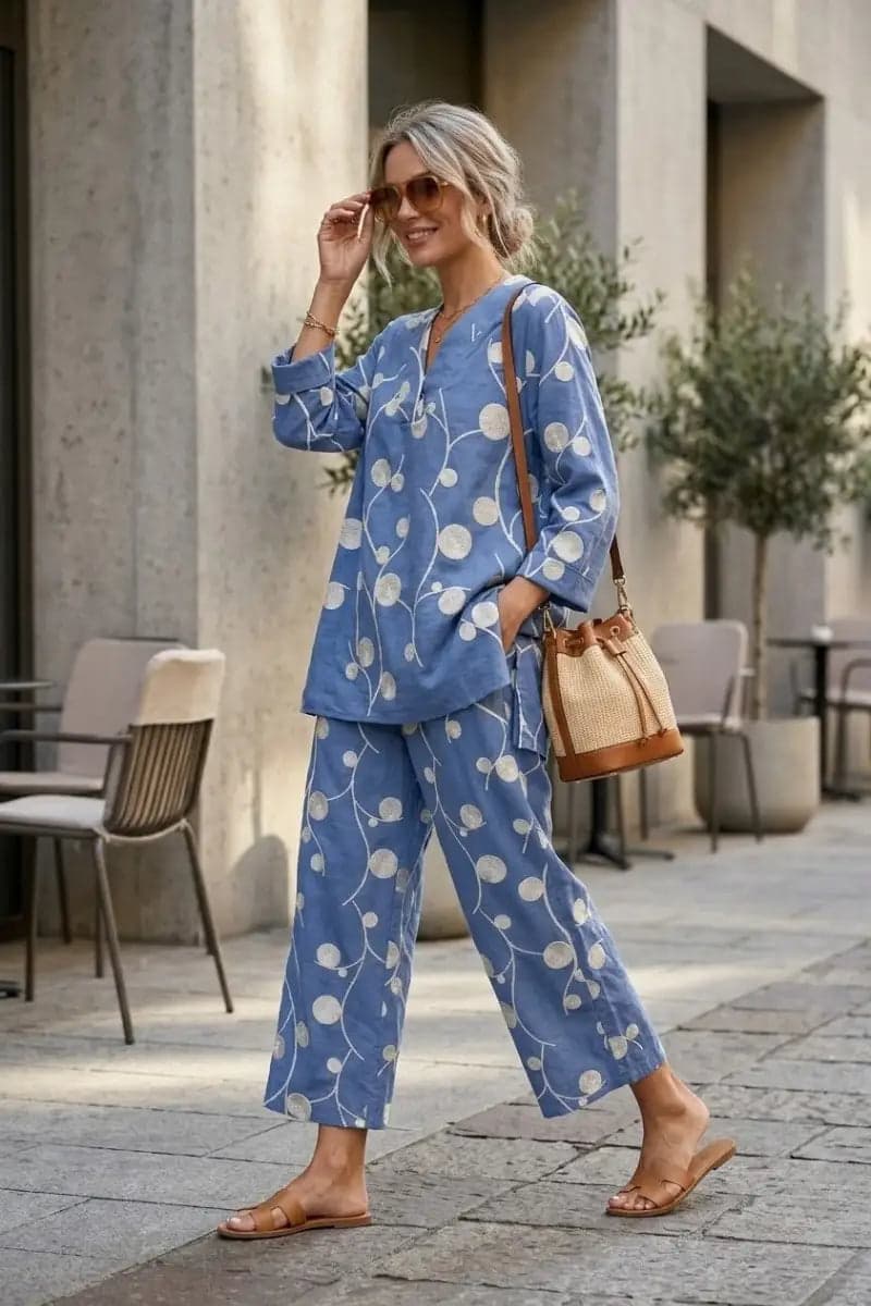 Pantalone stampato con elastico in vita | NUALY Daily in Pantaloni You Store - Messina, commercioVirtuoso.it