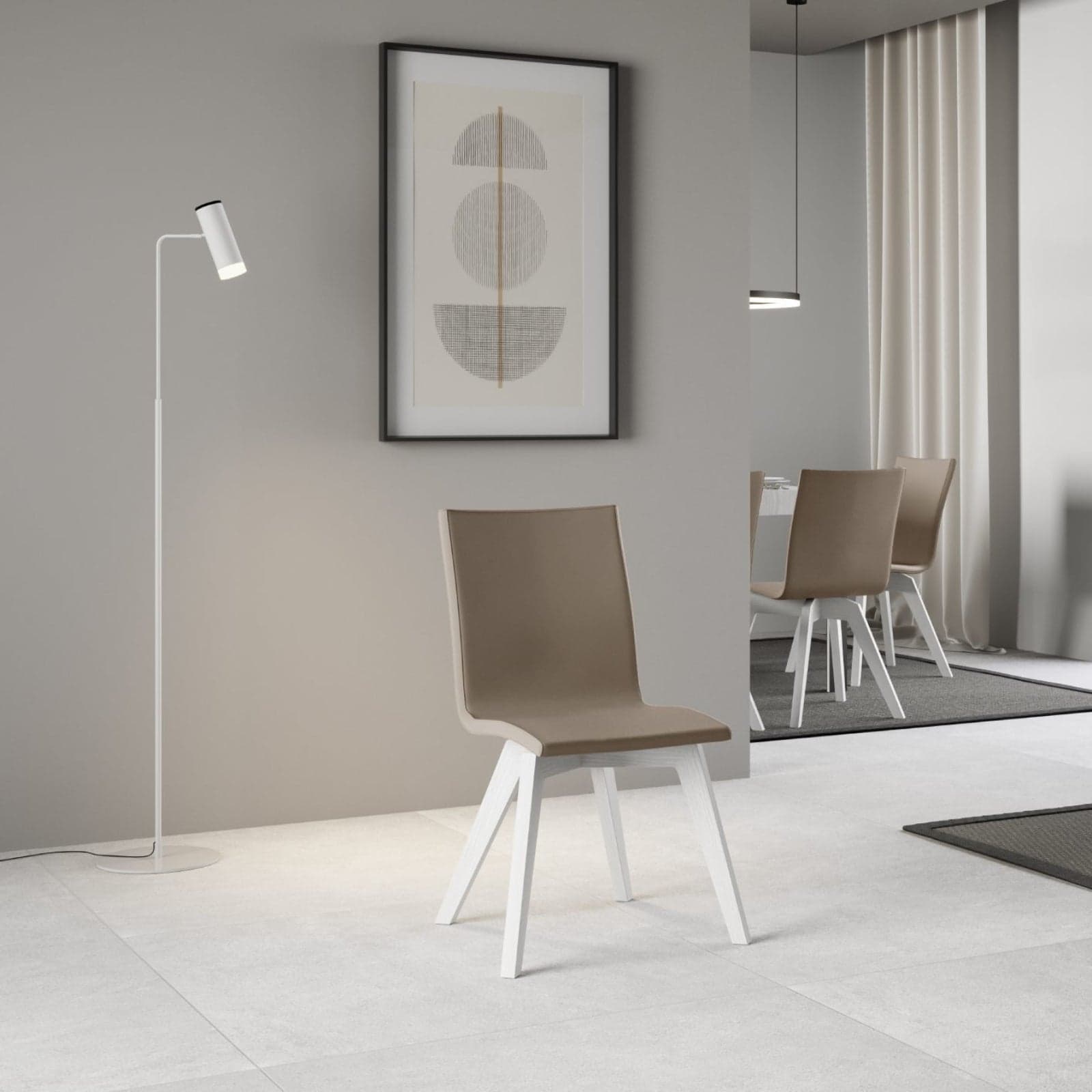 Sedia "Napoli" con gambe in legno color bianco per arredamento casa in Sedie Decor Space - Altamura, commercioVirtuoso.it