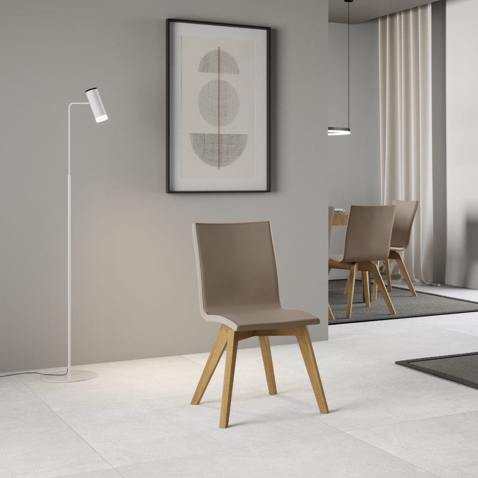 Sedia "Torino" con gambe in legno color quercia per arredamento casa in Sedie Decor Space - Altamura, commercioVirtuoso.it