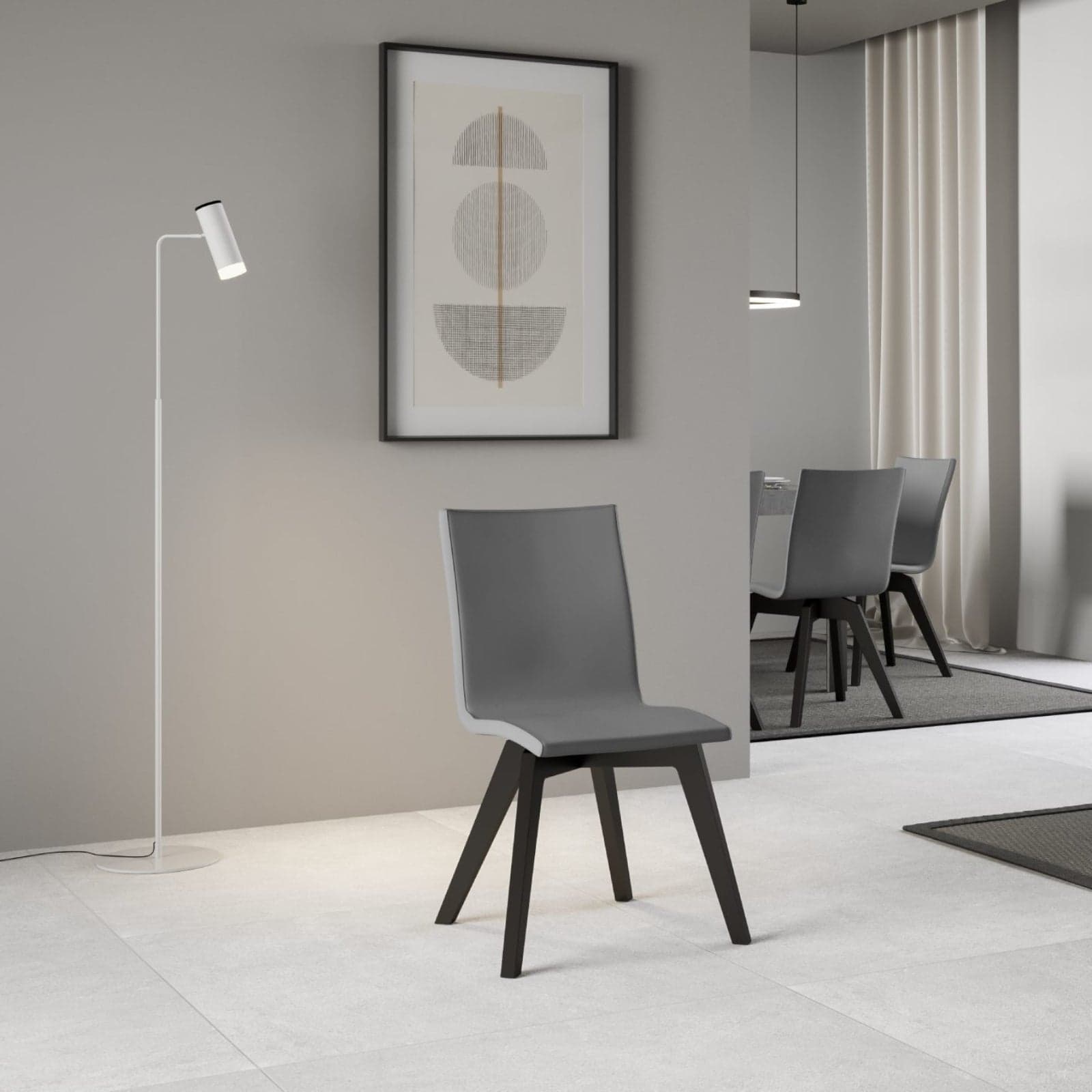 Sedia "Genova" con gambe in legno color antracite per arredamento casa in Sedie Decor Space - Altamura, commercioVirtuoso.it