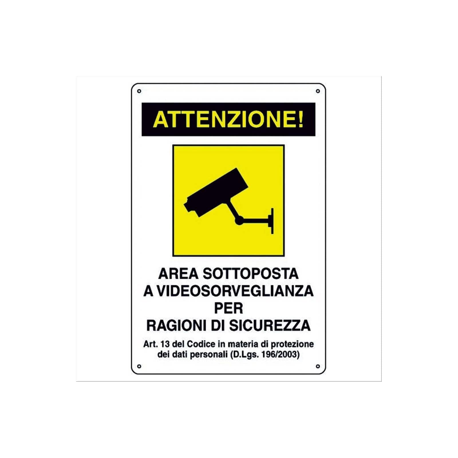 Cartello segnaletico "Videosorveglianza" realizzato in alluminio 20 x 30 cm in Segnaletica antinfortunistica La Zappa - Altamura, commercioVirtuoso.it