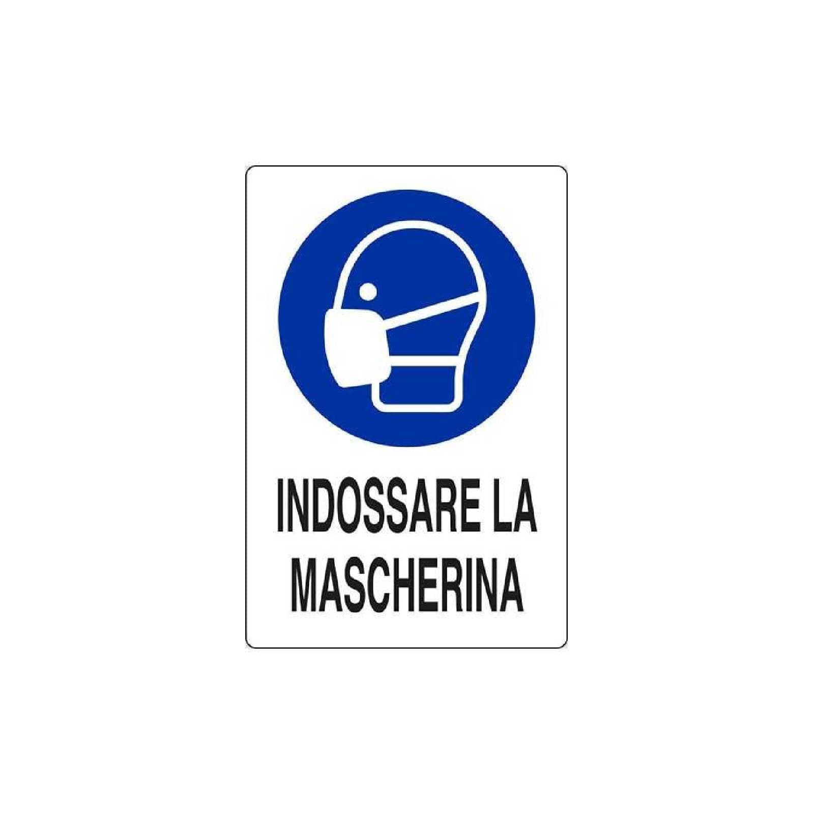 Cartello segnaletico "Indossare la Mascherina" realizzato in pvc con dimensioni 20 x 30 cm in Segnaletica antinfortunistica La Zappa - Altamura, commercioVirtuoso.it