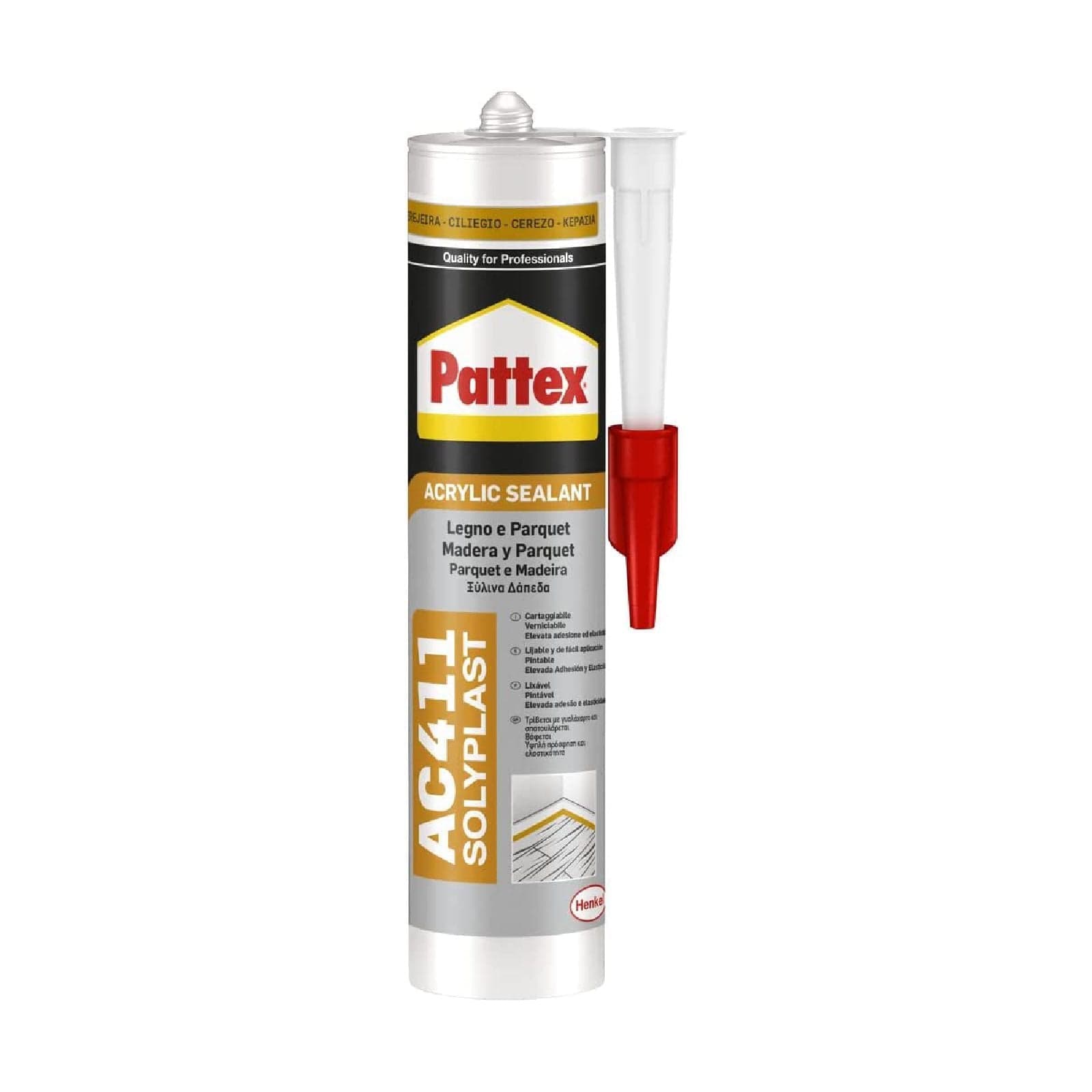Silicone acrilico "Pattex AC411" per legno e parquet 300 ml in Silicone La Zappa - Altamura, commercioVirtuoso.it