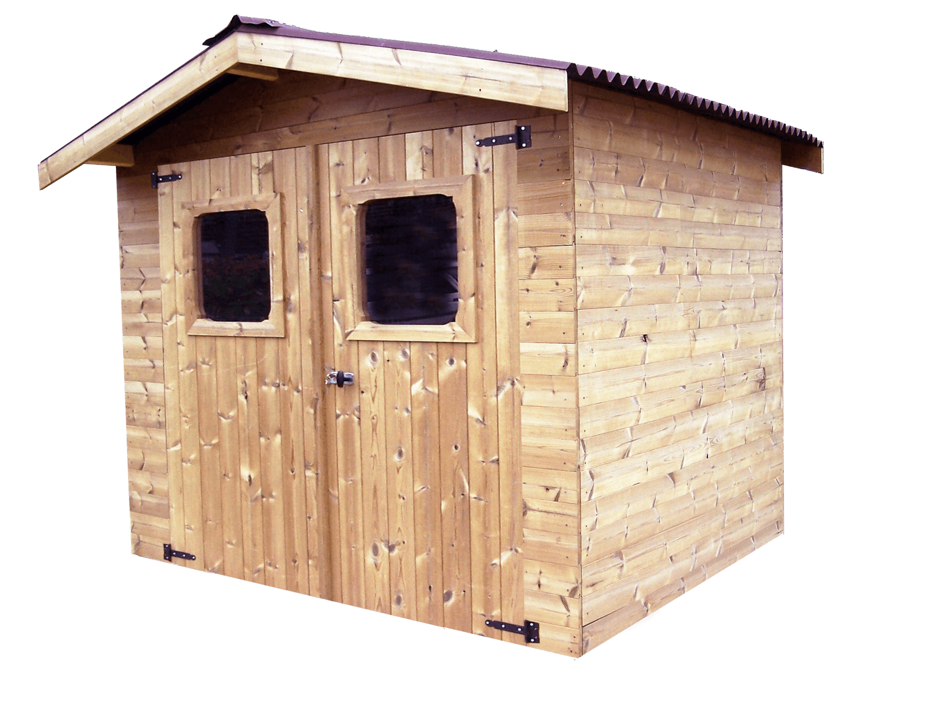 Casetta In Legno Termo-trattato Spessore 19mm Doppia pendenza Senza Pavimento 240x240cm THE 2420.02 N Foresta