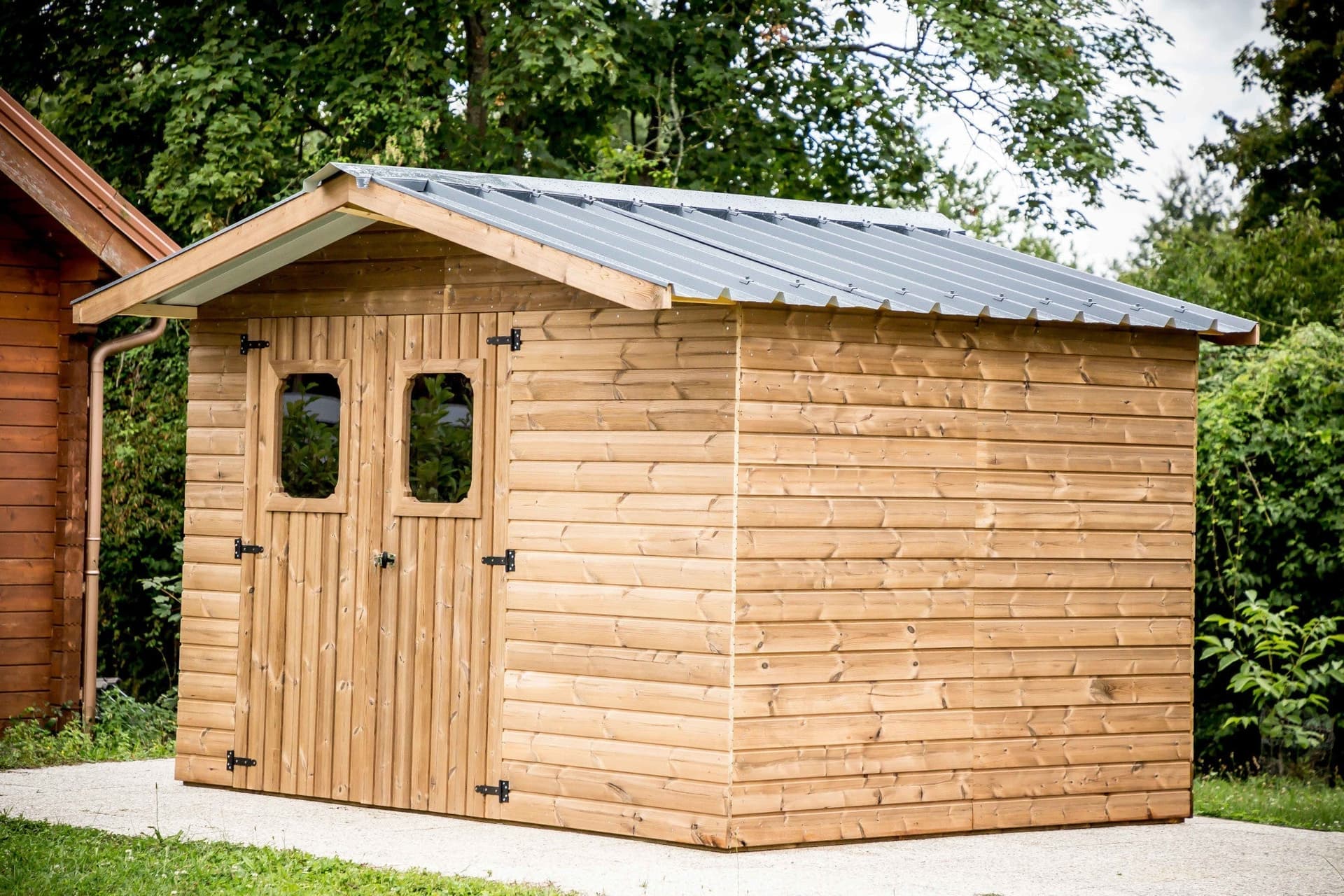 Casetta In Legno Termo-trattato Spessore 19mm Doppia Pendenza Senza Pavimento 316x240cm THE 3224.02 T Foresta