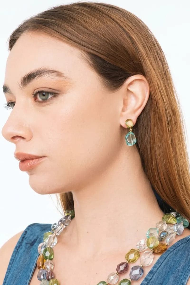 Orecchini pendenti con pietre in vetro | MYA ACCESSORIES in prodotto You Store - Messina, commercioVirtuoso.it