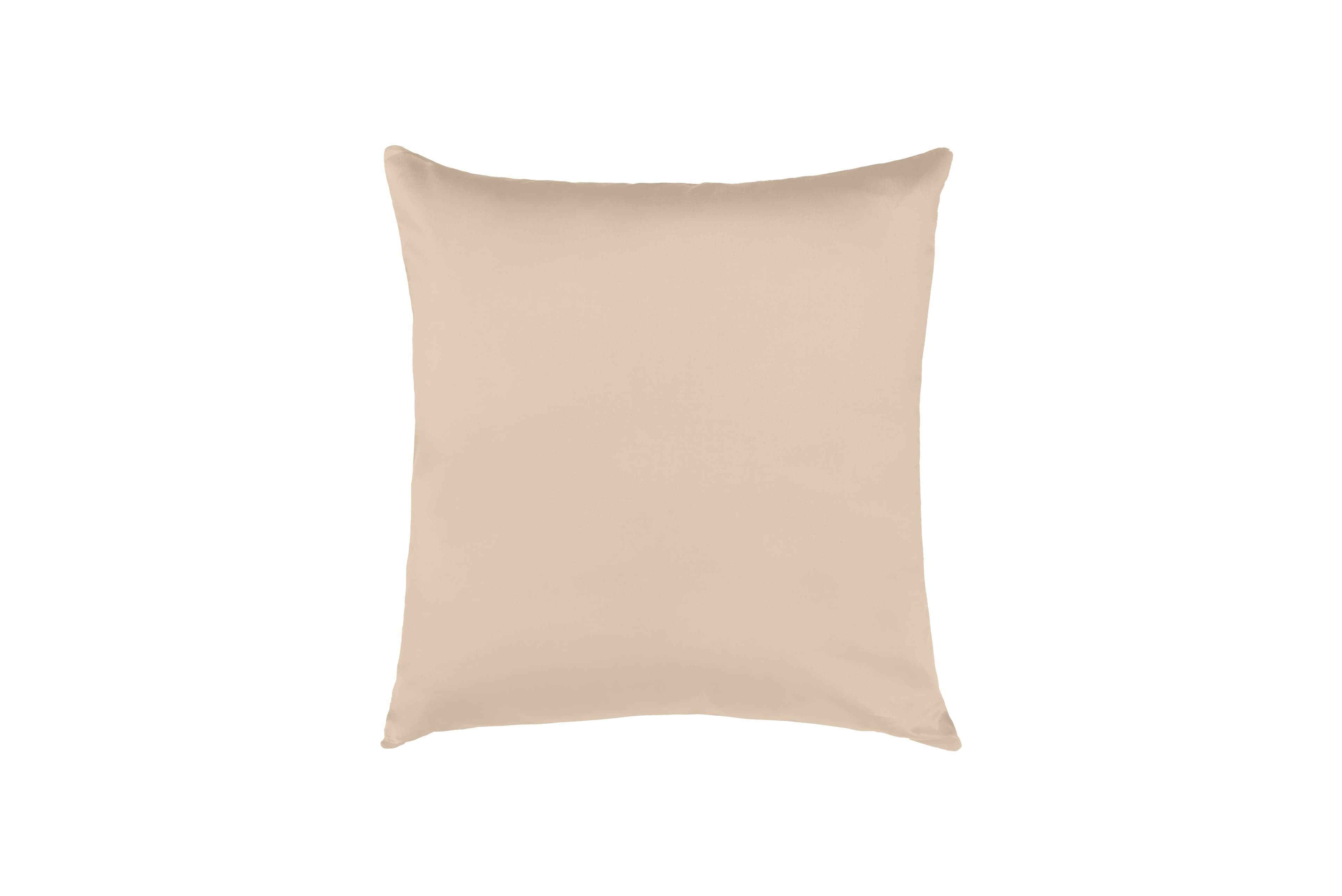 Cuscino Arredo 50 x 50 cm in Raso di puro cotone Sabbia - Vanita di raso