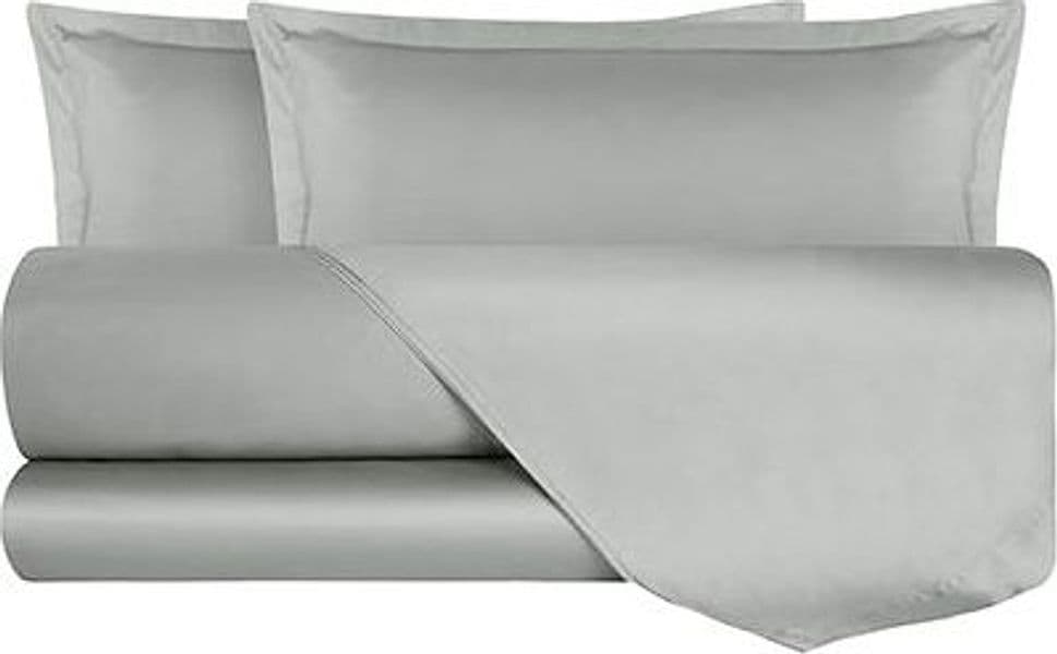 Completo Copripiumino In Raso Di Puro Cotone DELUXE Grigio Perla in Set copripiumini e federe Vanita di raso - Sesto San Giovanni, commercioVirtuoso.it