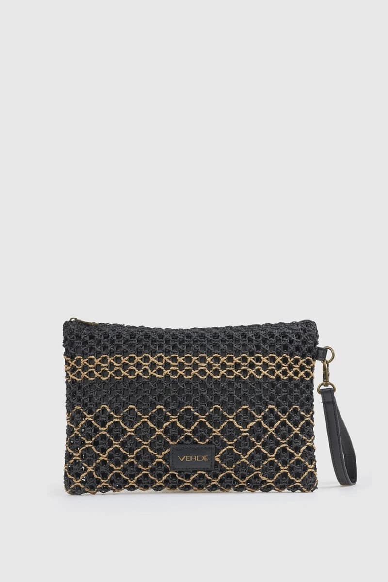 Pochette mare in paglia texture intrecciata | Verde Fashion in prodotto You Store - Messina, commercioVirtuoso.it